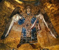 Mosaico della cattedrale di Santa Sofia a Kyiv che rappresenta lArcangelo Michele