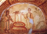 Laffresco delle Catacombe di via Latina a Roma IV secolo